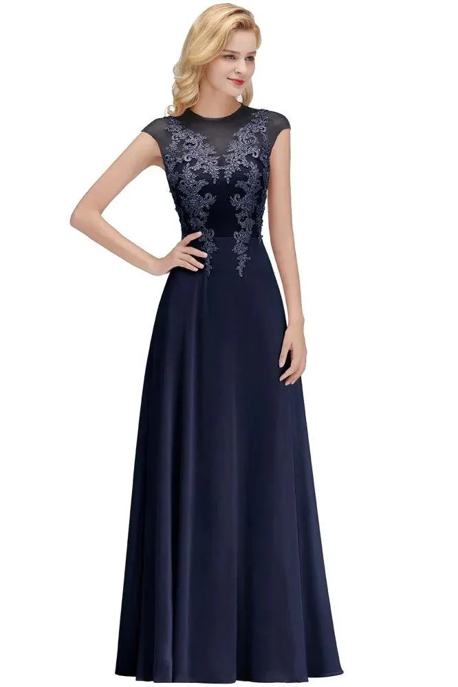 Charming Sleeveless Beadings Aline Evening Maxi Dress Cap Sleeves Bridesmaid Dress - Image 10