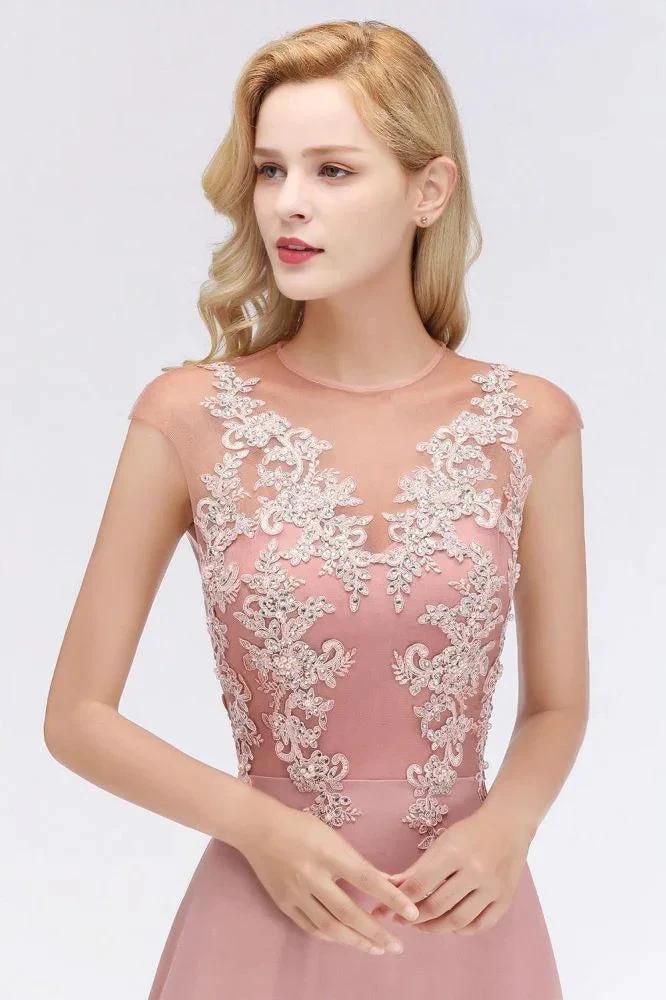 Charming Sleeveless Beadings Aline Evening Maxi Dress Cap Sleeves Bridesmaid Dress - Image 4