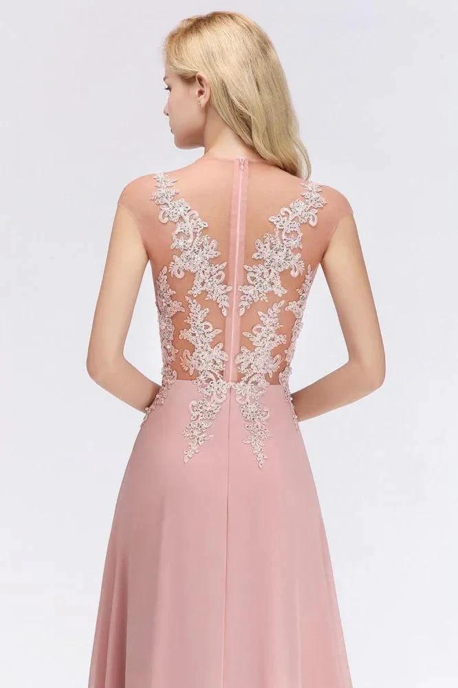 Charming Sleeveless Beadings Aline Evening Maxi Dress Cap Sleeves Bridesmaid Dress - Image 6
