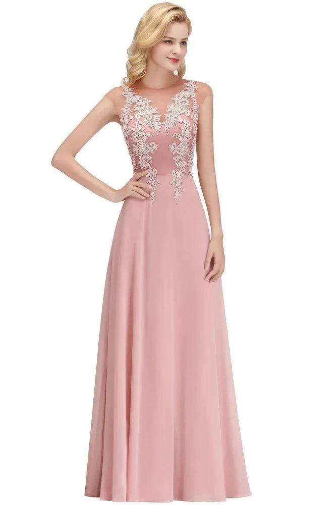 Charming Sleeveless Beadings Aline Evening Maxi Dress Cap Sleeves Bridesmaid Dress - Image 7