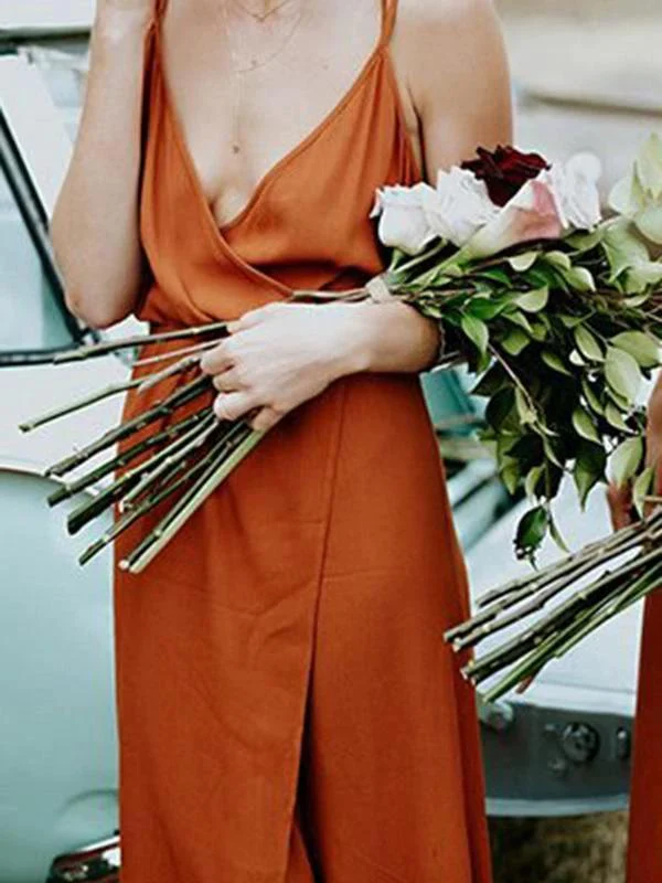 Charming Spaghetti Straps A-line Bridesmaid Dresses With Slit BD083 - Image 4