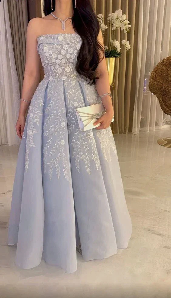 Charming Strapless A-line Evening Dress With Appliques Y5962 - Image 2