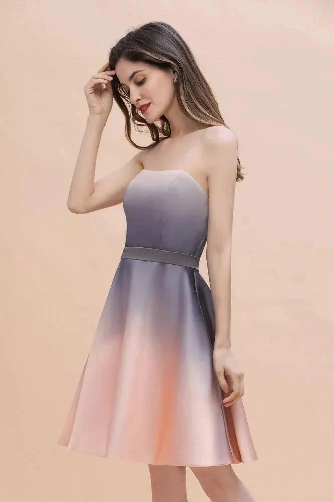Charming Sweetheart Gradient aline Short Homecoming Dress - Image 4