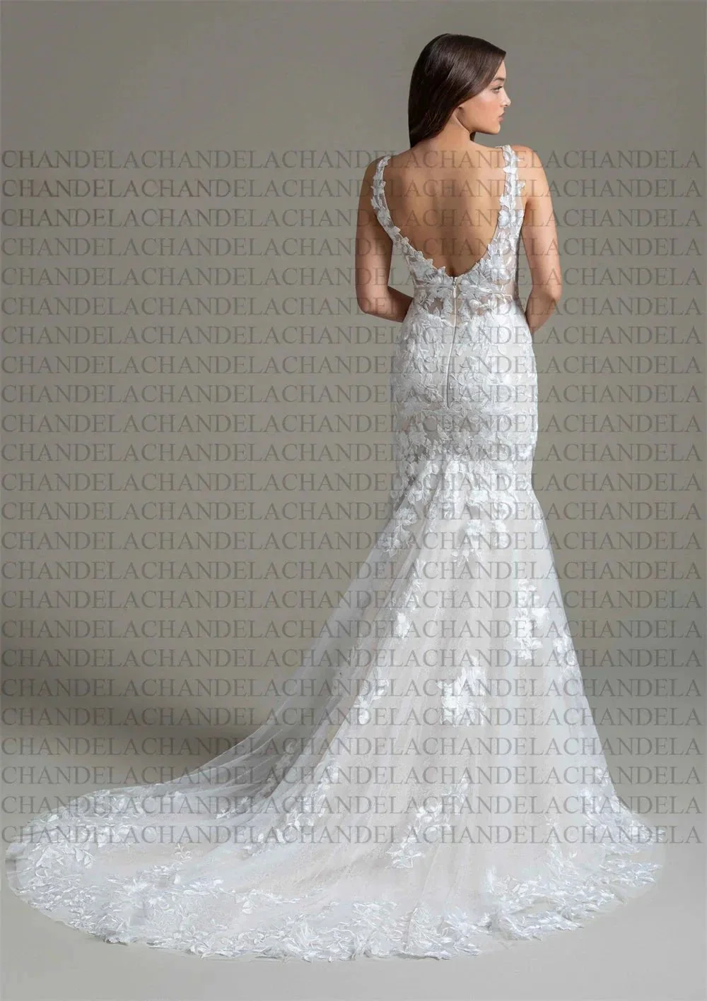 Charming Trumpet Wedding Dresses Sleeveless Scoop Pleat Appliques Bridal Gown Vestido De Casamento Customised For Women - Image 2