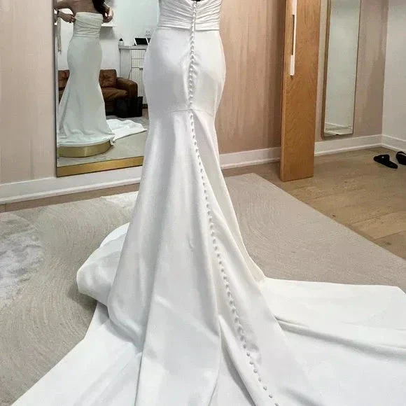 Charming White Strapless Wedding Dress,White Bridal Gown Y7385 - Image 3