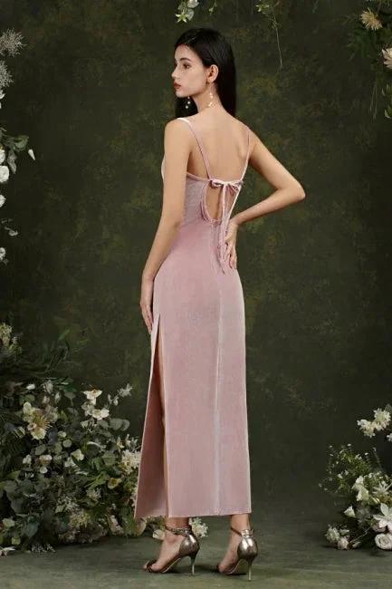 Purple Spaghetti Straps Sleeveless Mermaid Prom Dresses - Image 2