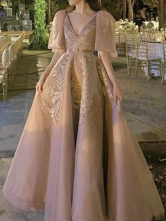 Chic A-line Appliques Evening Dress Reception Dress Y6327 - Image 2