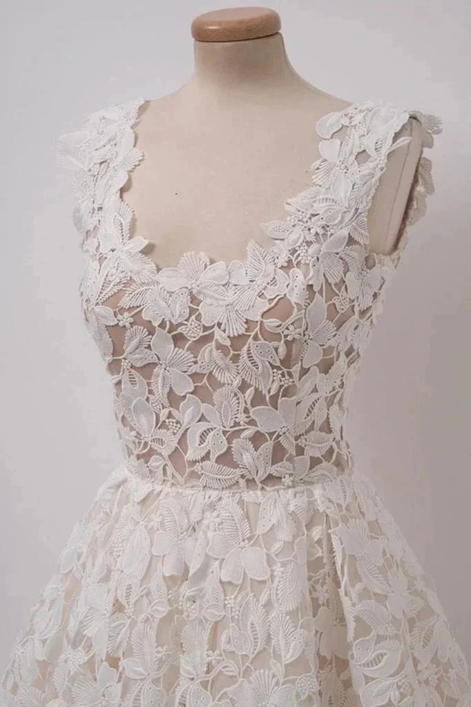 Chic A-line Short Lace Homecoming Dresses - Image 3