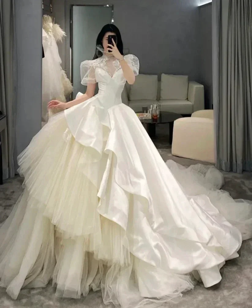 Chic A-line Long Sleeves Wedding Dress,Bridal Gown Y6789 - Image 5