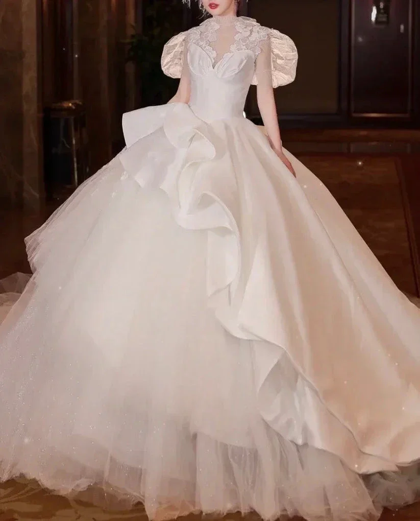 Chic A-line Long Sleeves Wedding Dress,Bridal Gown Y6789 - Image 6