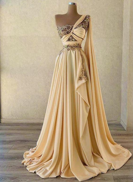 Chic A-line Satin Evening Dress Pageant Dress Y885 - Image 2