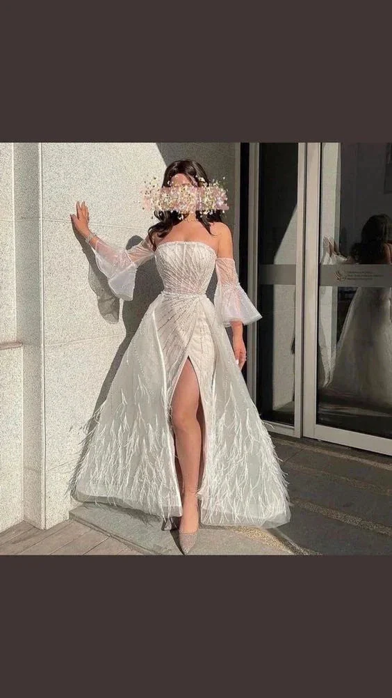 Chic A-line Strapless Prom Dress Fashion Evening Dress Y6708 - Image 2