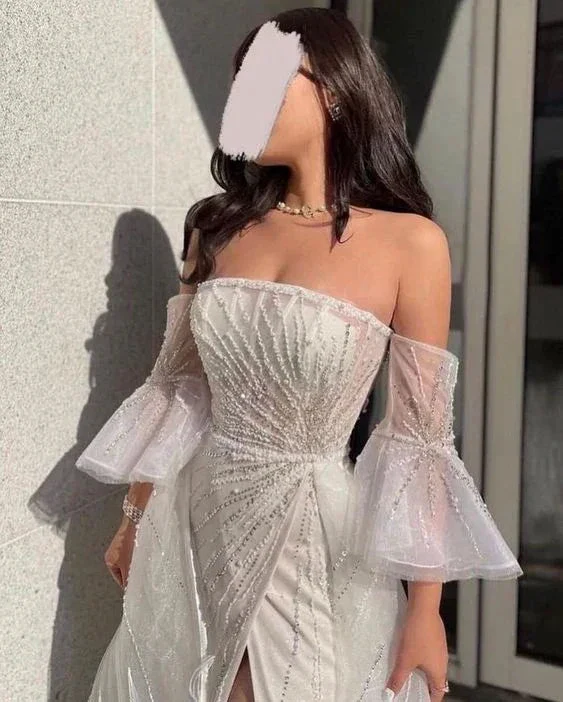 Chic A-line Strapless Prom Dress Fashion Evening Dress Y6708 - Image 3