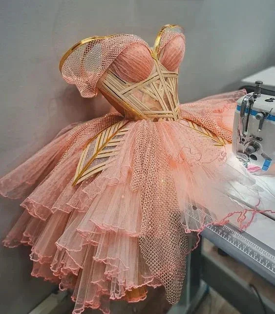 Chic A-line Tulle Homecoming Dress Dance Dress  Y2704 - Image 2