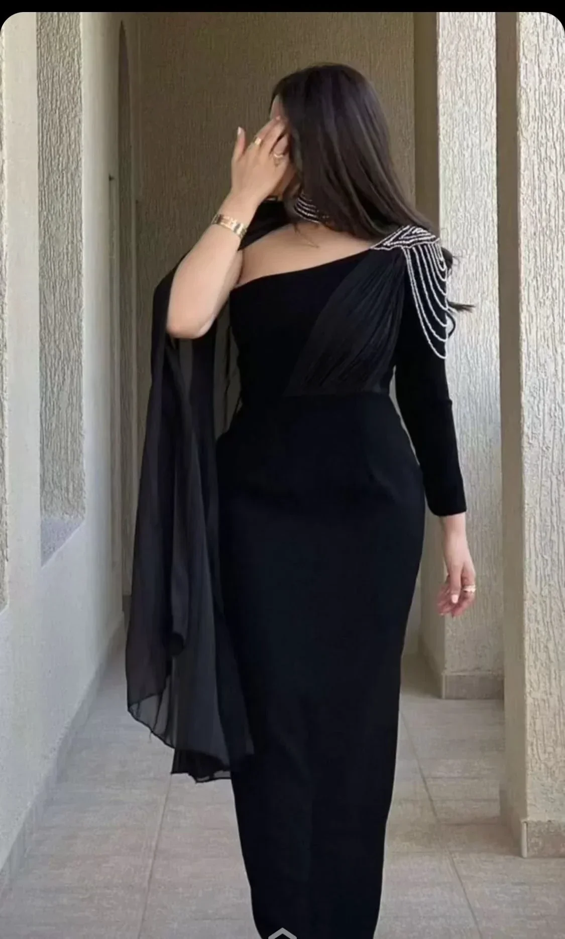 Chic Black Evening Dress Black Formal Gown Y4886 - Image 2