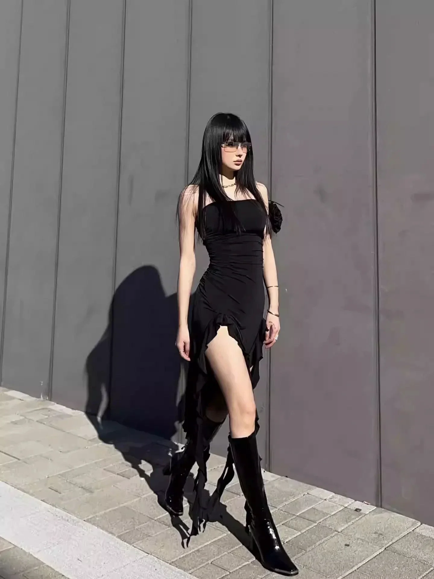 Chic Black Strapless Party Dress,Black Evening Dress Y1929 - Image 2