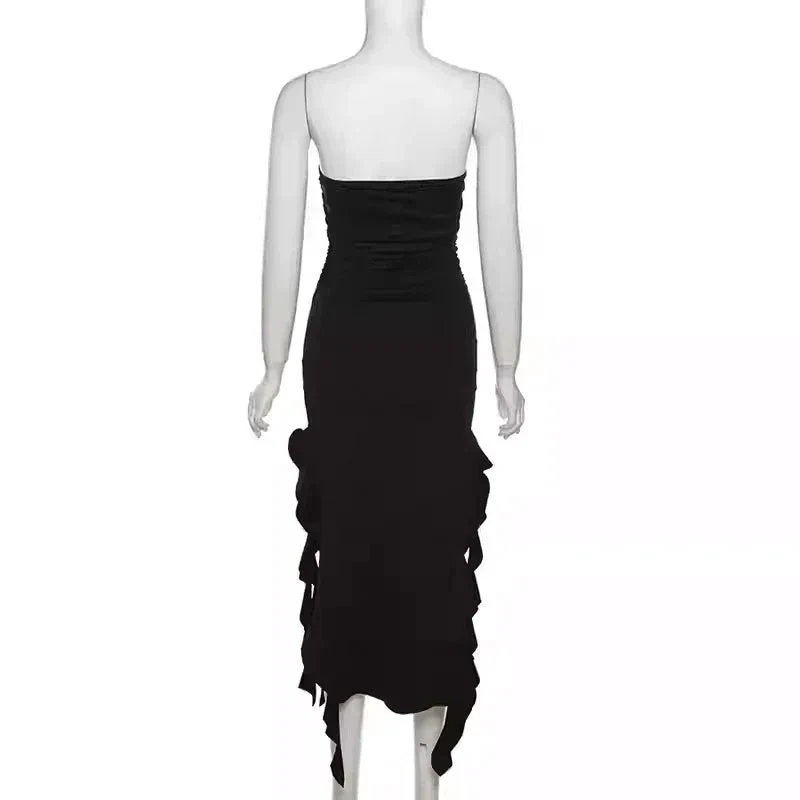 Chic Black Strapless Party Dress,Black Evening Dress Y1929 - Image 8
