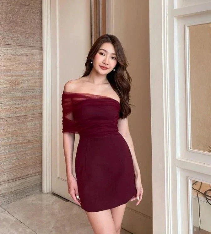 Chic Burgundy Homecoming Dress Sexy Party Dress Y2544 - Image 2