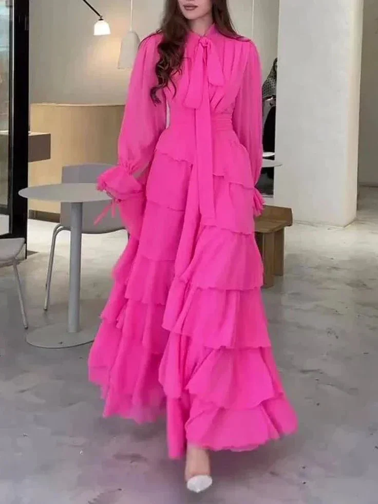 Chic Chiffon Layered Spliced Ruffles Prom Dress Evening Dress Y7640 - Image 2