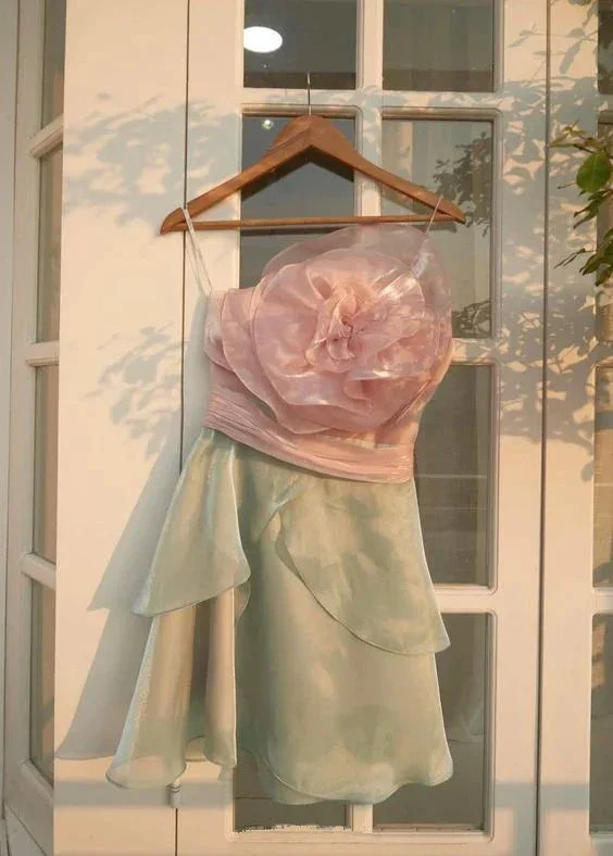 Chic Flower Design Short Homecoming Dress Mini Dress Beach Dress Y2000 - Image 2