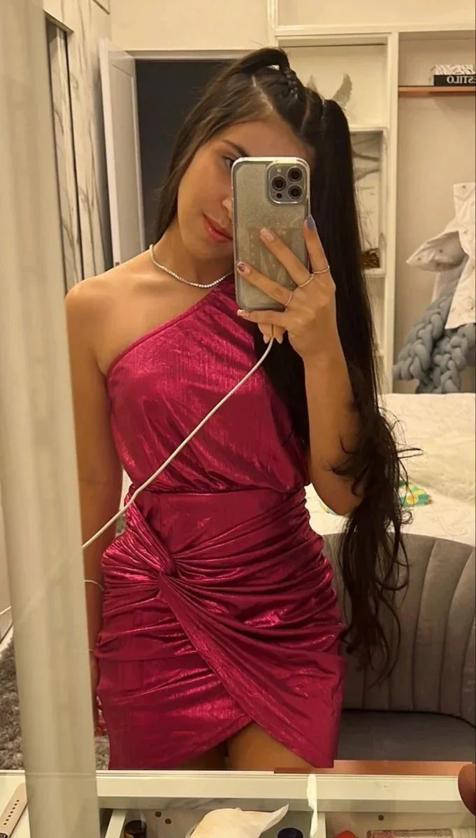 One Shoulder Homecoming Dress Party Dress Y2178 - Image 2