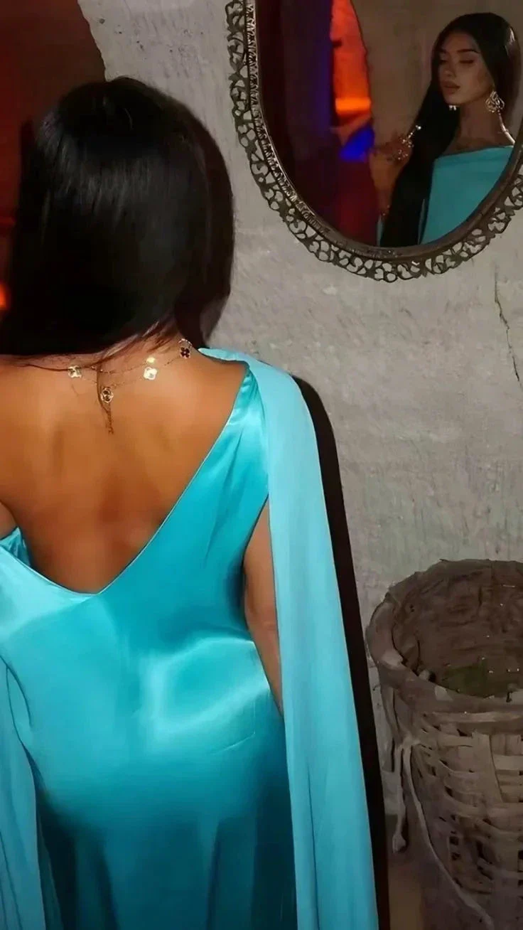 Chic One Shoulder Long Prom Dress Satin Evening Gown Y7860 - Image 5