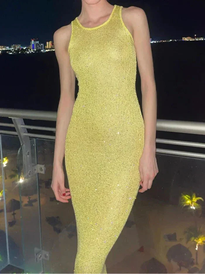 Chic Sequin Sheath Blue Long Prom Dress Evening Dress Y7754 - Image 3