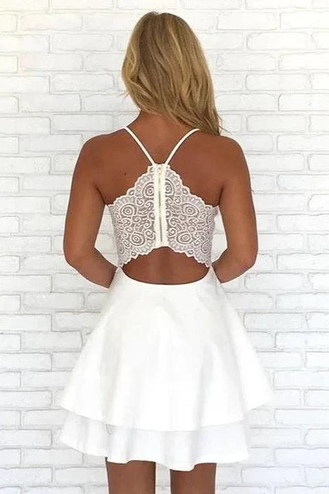 Short Chiffon Layers V-Neck Spaghetti Straps Homecoming Dress - Image 2