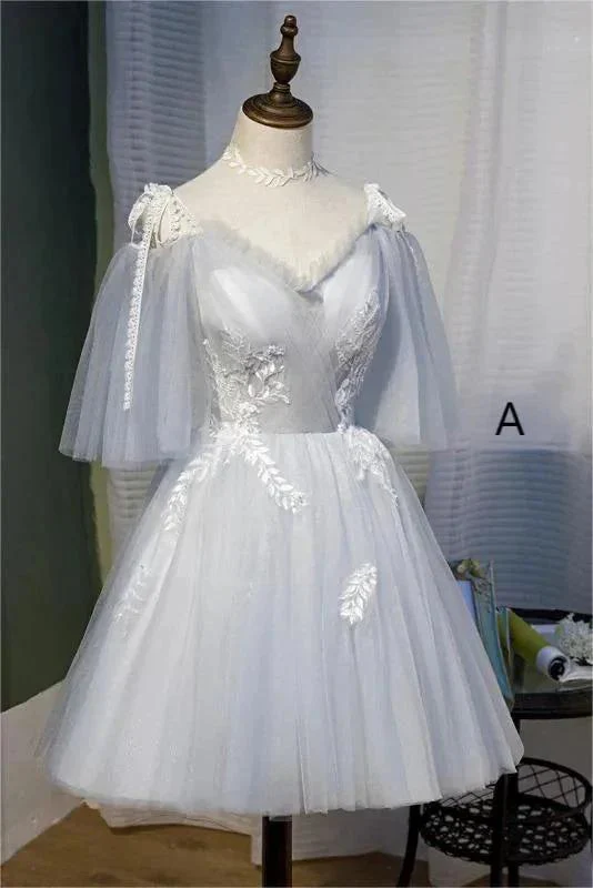 Chic Sleeveless Lace Appliques Tulle Princess Homecoming Dresses - Image 2