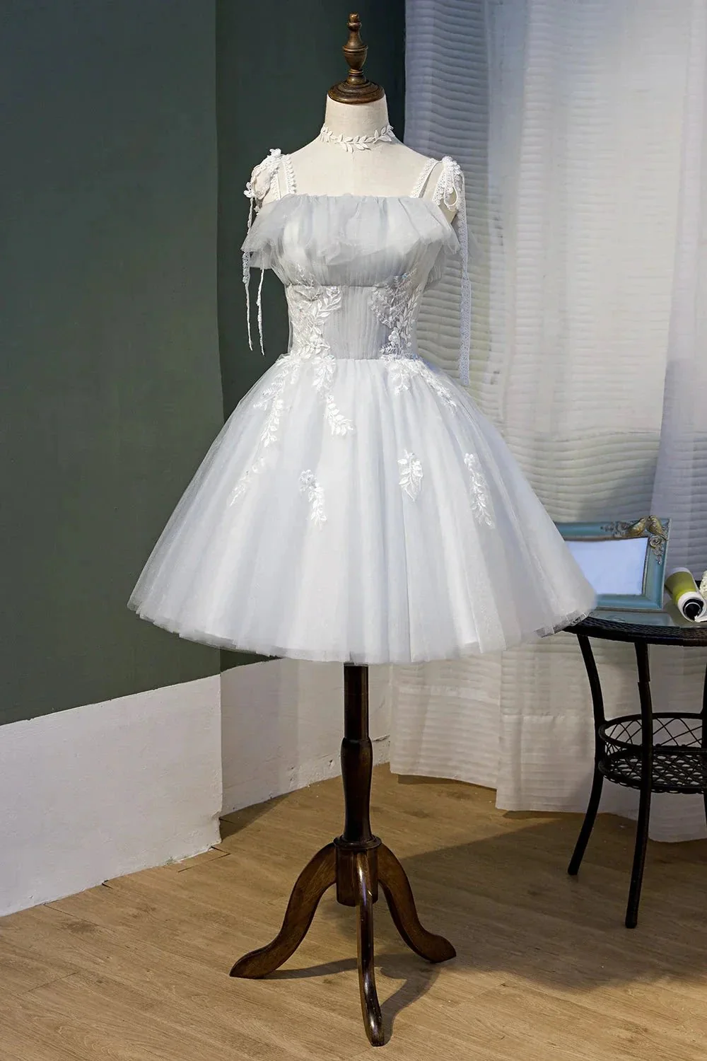 Chic Sleeveless Lace Appliques Tulle Princess Homecoming Dresses - Image 6