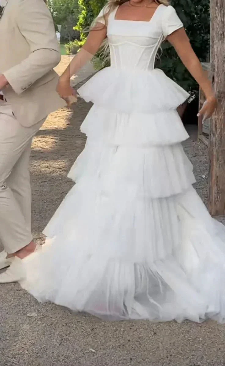 Chic Tiered Tulle Wedding Dress,Vintage Wedding Dress Y4266 - Image 2