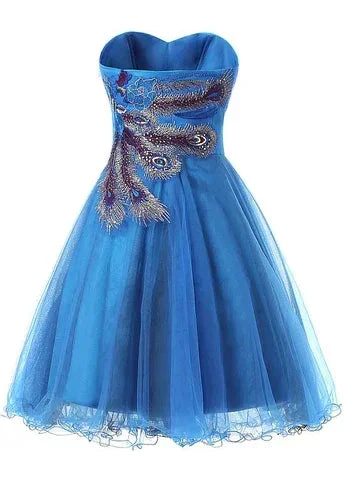 Chic Tulle Satin Sweetheart Neckline A-Line Short Cocktail Dress Homecoming Dress Y8485 - Image 3
