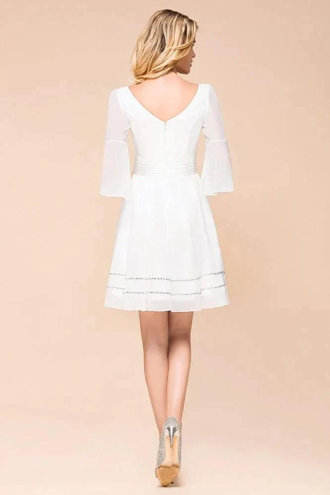 Chiffon Knee Length Simple Daily Casual Dress Beach Bridesmaid Dress - Image 2