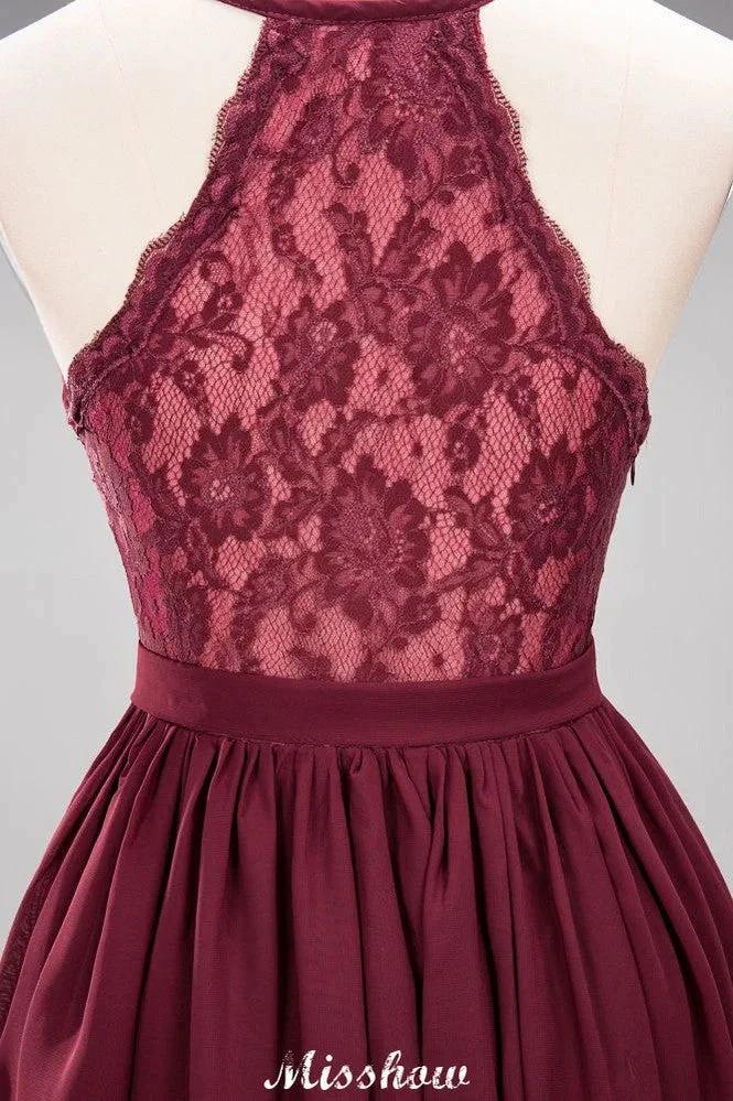 Chiffon Lace A-line Bridesmaid Dresses | V-Neck Sleeveless Floor Length Maid of the Honor Dresses - Image 10