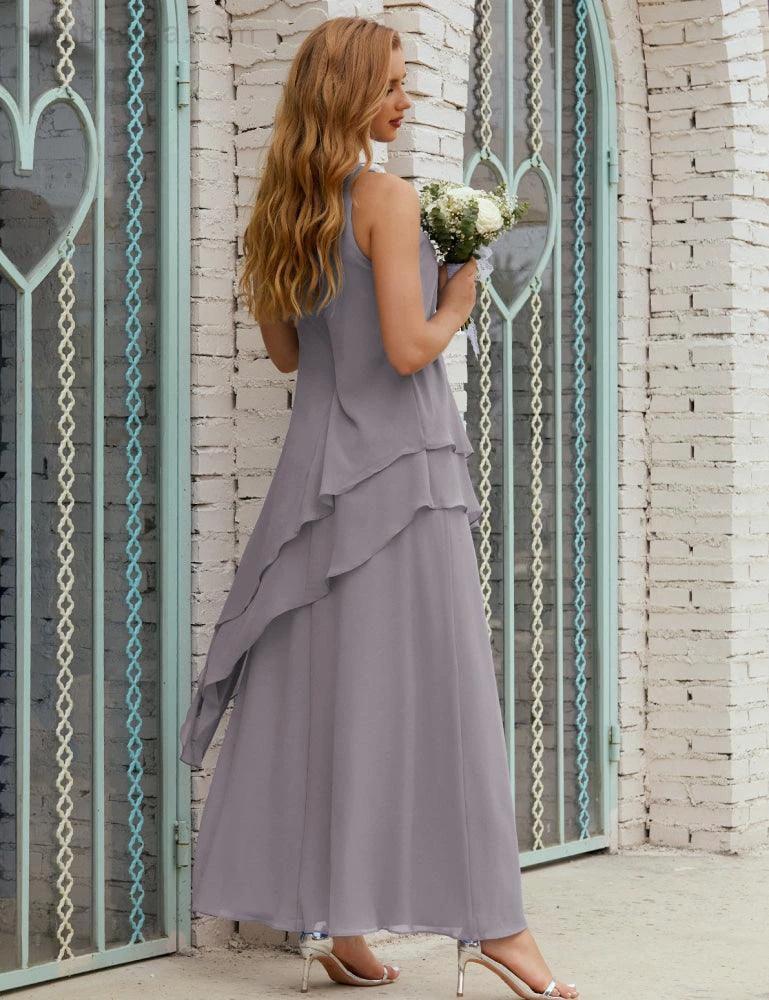 Chiffon Long Plus Size Mother of Bride Dresses Formal Bridesmaid Prom Gown SY28019 - Image 10