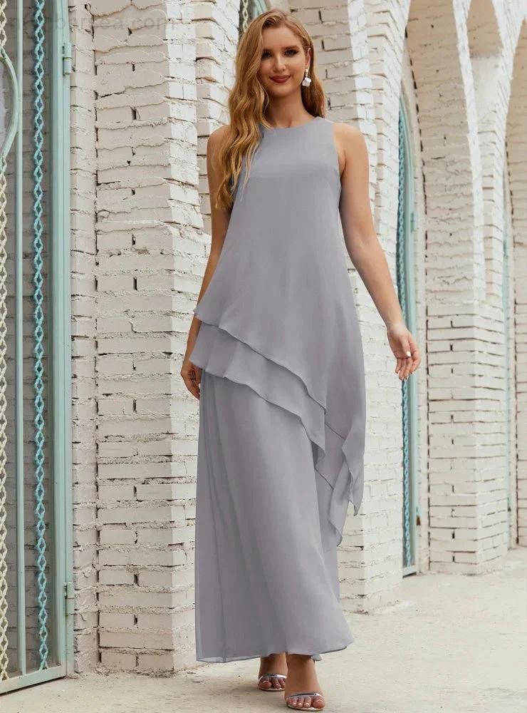 Chiffon Long Plus Size Mother of Bride Dresses Formal Bridesmaid Prom Gown SY28019 - Image 100