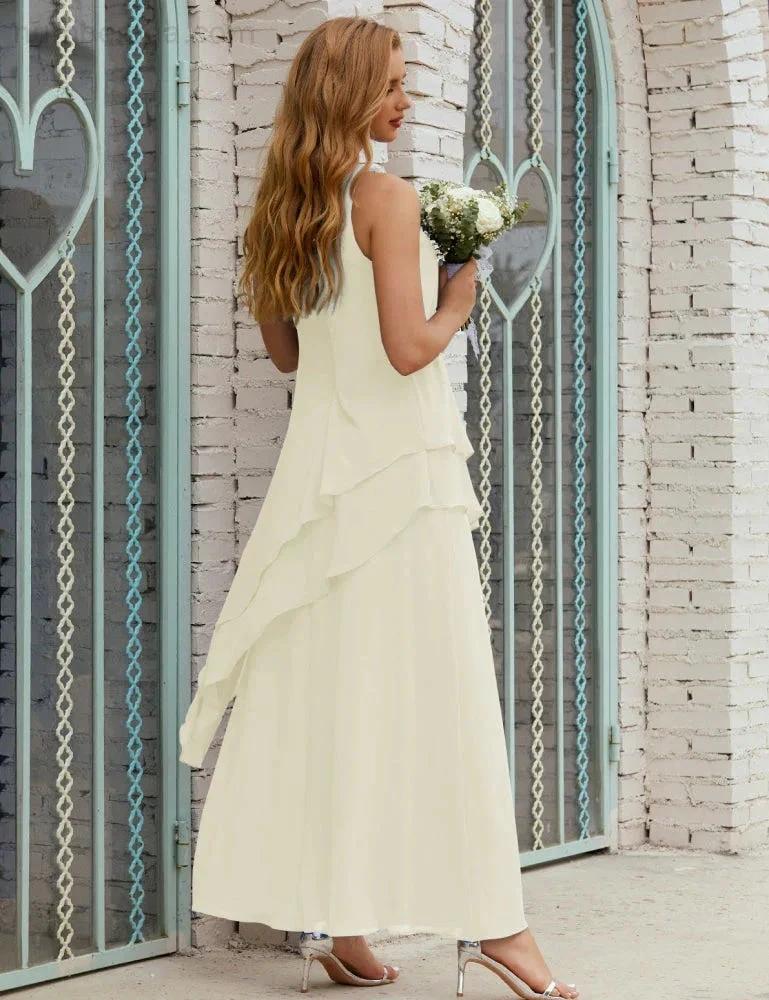 Chiffon Long Plus Size Mother of Bride Dresses Formal Bridesmaid Prom Gown SY28019 - Image 102