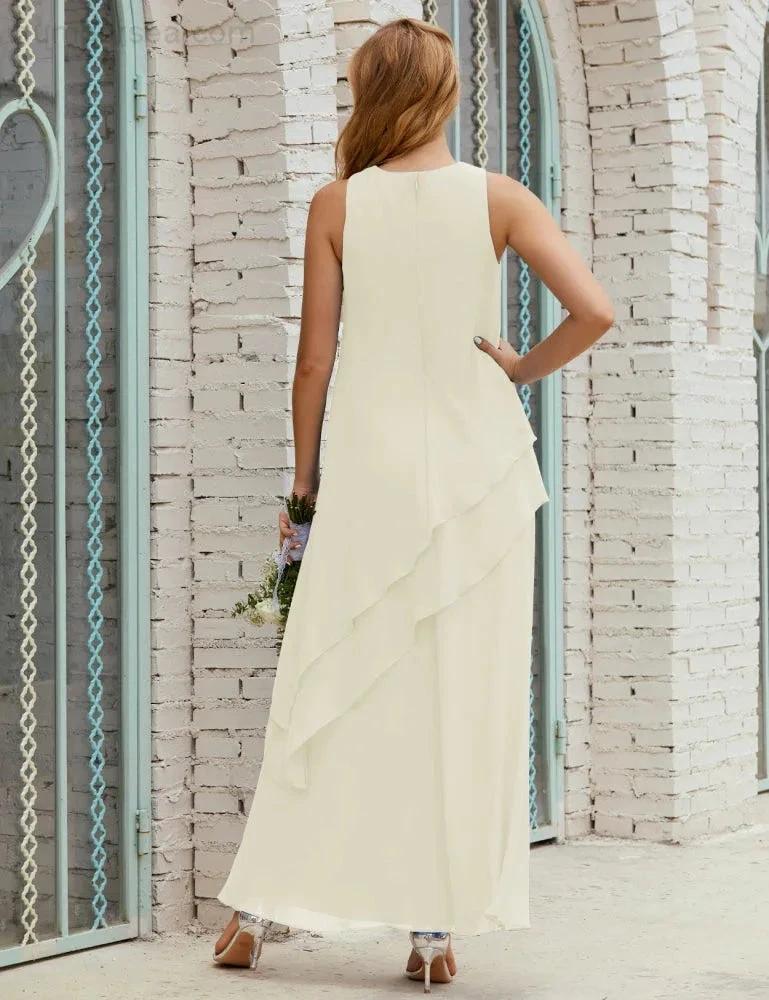 Chiffon Long Plus Size Mother of Bride Dresses Formal Bridesmaid Prom Gown SY28019 - Image 103