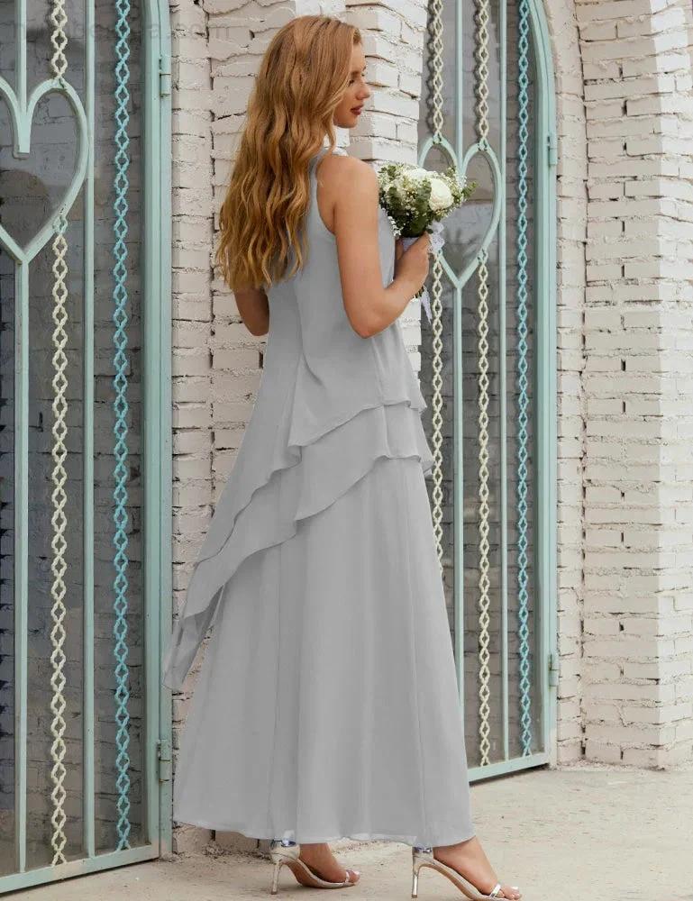 Chiffon Long Plus Size Mother of Bride Dresses Formal Bridesmaid Prom Gown SY28019 - Image 106