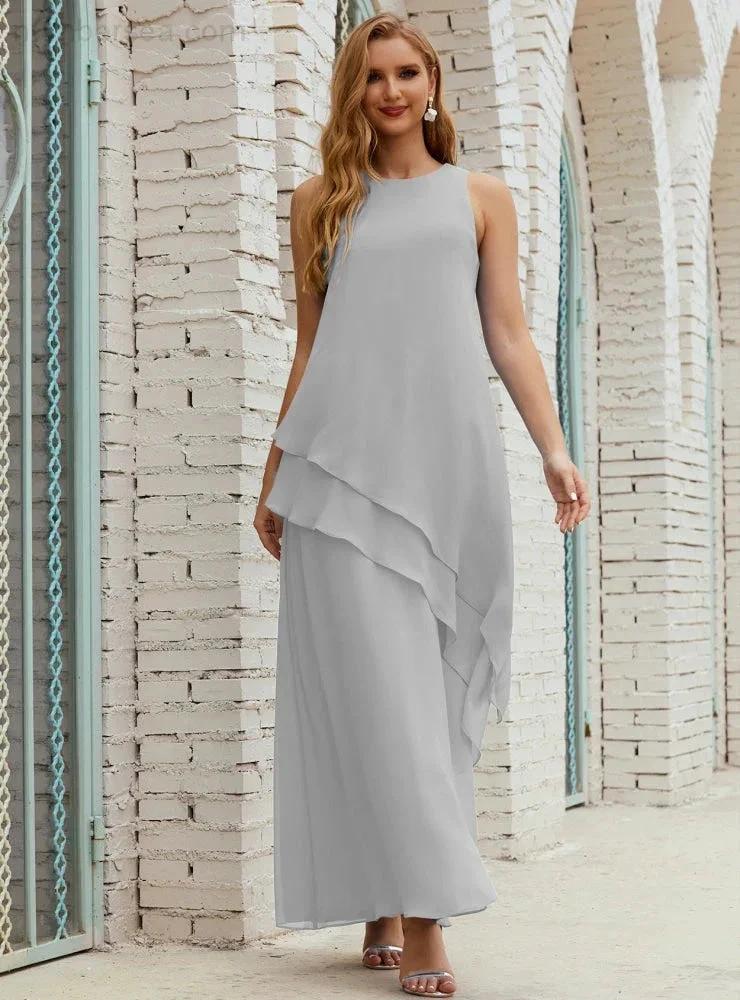 Chiffon Long Plus Size Mother of Bride Dresses Formal Bridesmaid Prom Gown SY28019 - Image 108