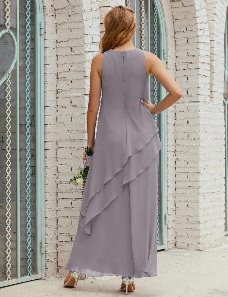 Chiffon Long Plus Size Mother of Bride Dresses Formal Bridesmaid Prom Gown SY28019 - Image 11