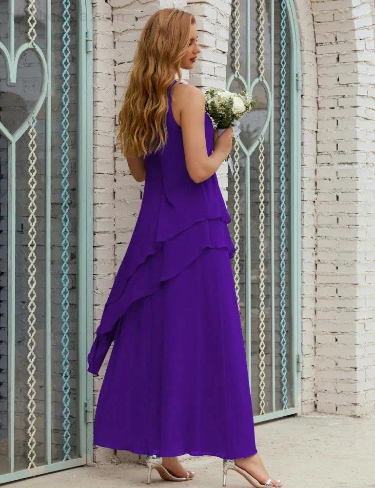 Chiffon Long Plus Size Mother of Bride Dresses Formal Bridesmaid Prom Gown SY28019 - Image 110