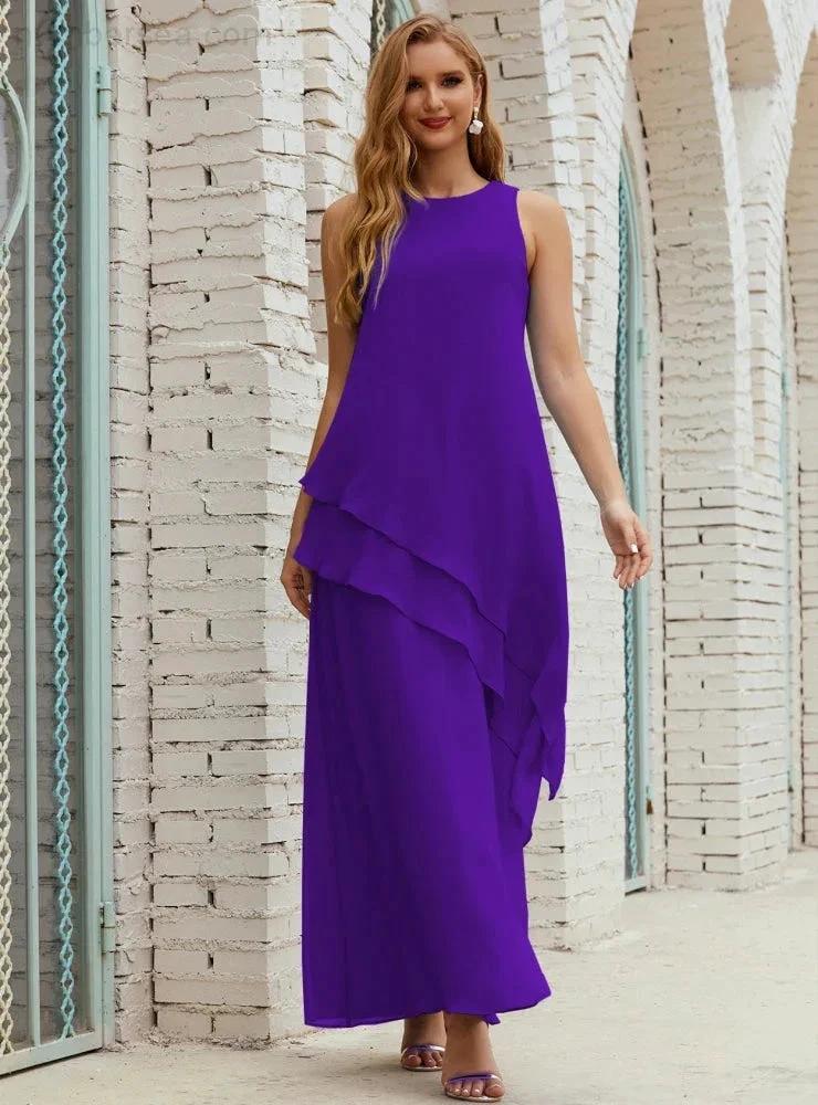 Chiffon Long Plus Size Mother of Bride Dresses Formal Bridesmaid Prom Gown SY28019 - Image 112