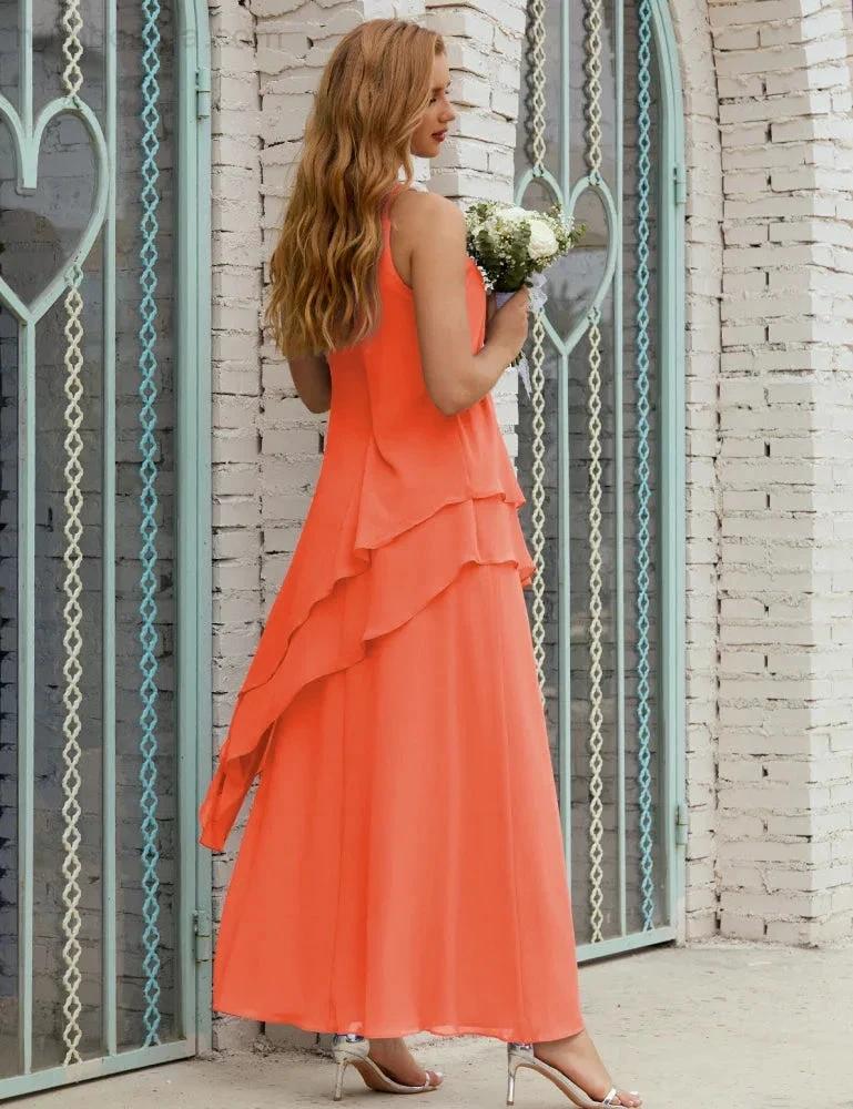 Chiffon Long Plus Size Mother of Bride Dresses Formal Bridesmaid Prom Gown SY28019 - Image 114