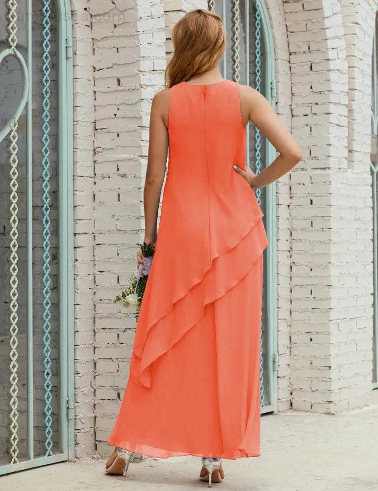 Chiffon Long Plus Size Mother of Bride Dresses Formal Bridesmaid Prom Gown SY28019 - Image 115