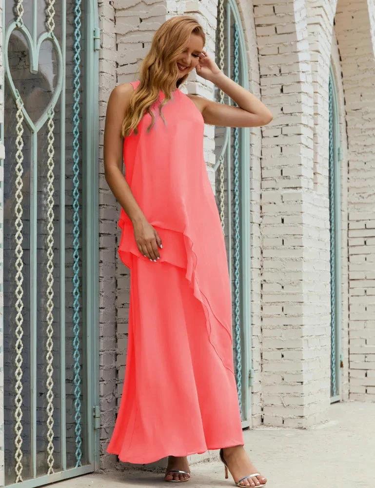 Chiffon Long Plus Size Mother of Bride Dresses Formal Bridesmaid Prom Gown SY28019 - Image 117