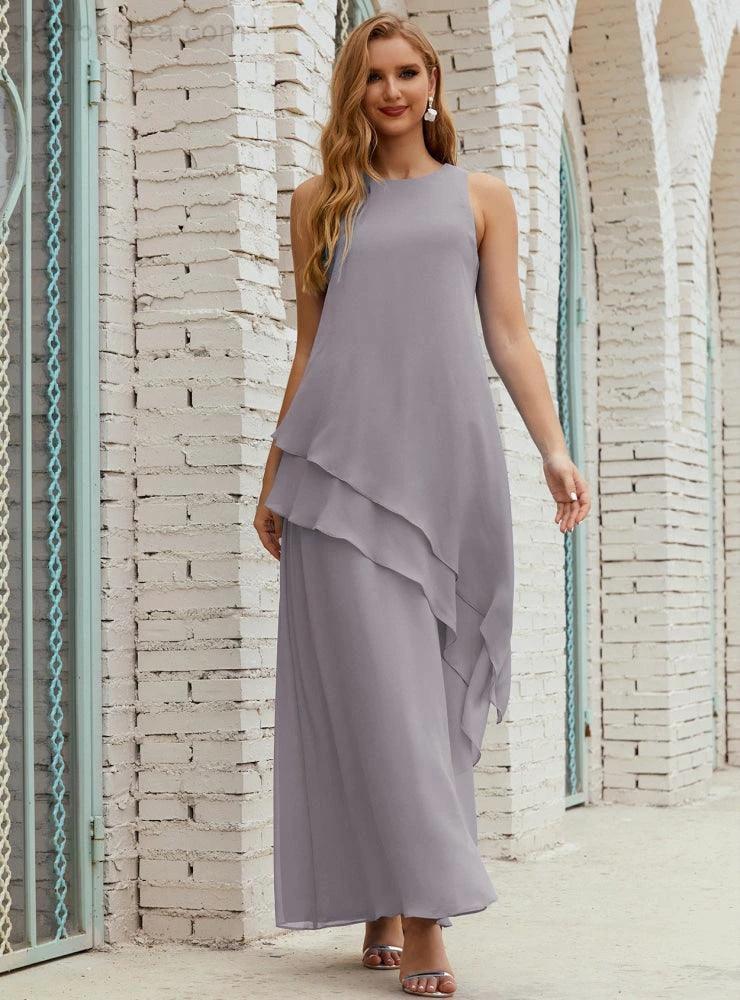 Chiffon Long Plus Size Mother of Bride Dresses Formal Bridesmaid Prom Gown SY28019 - Image 12