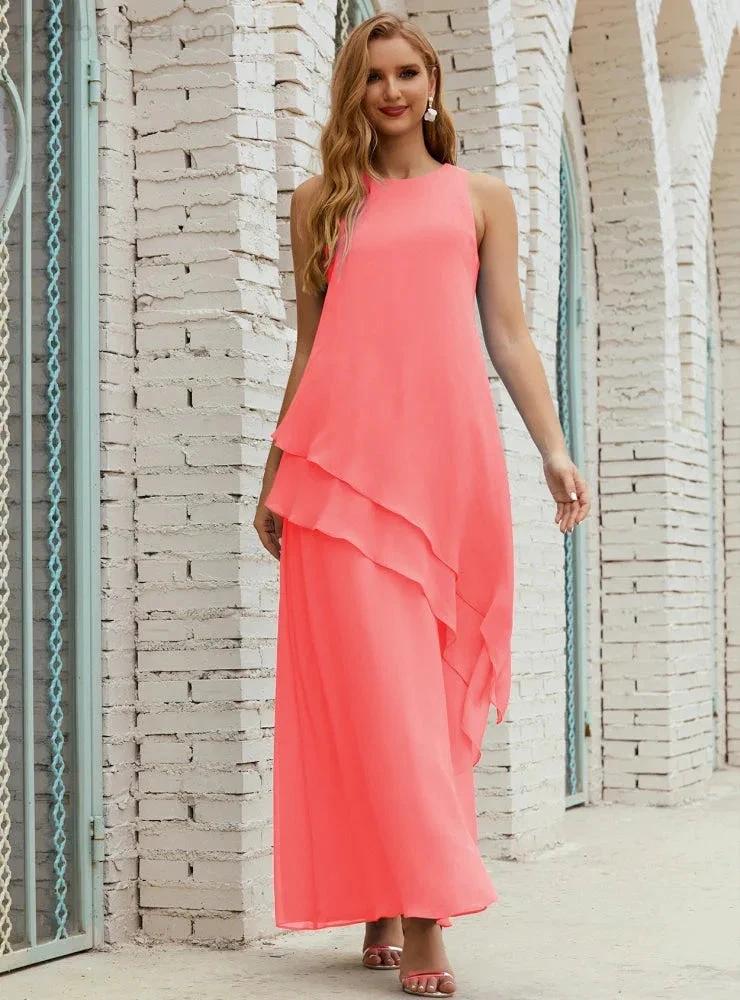 Chiffon Long Plus Size Mother of Bride Dresses Formal Bridesmaid Prom Gown SY28019 - Image 120