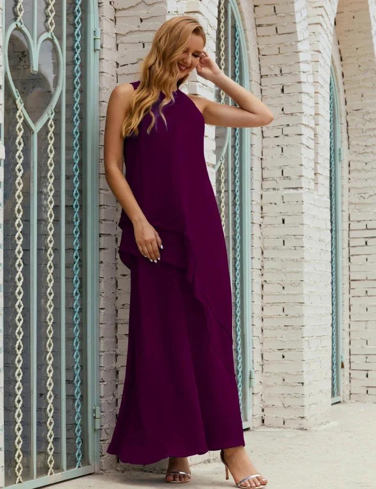Chiffon Long Plus Size Mother of Bride Dresses Formal Bridesmaid Prom Gown SY28019 - Image 121
