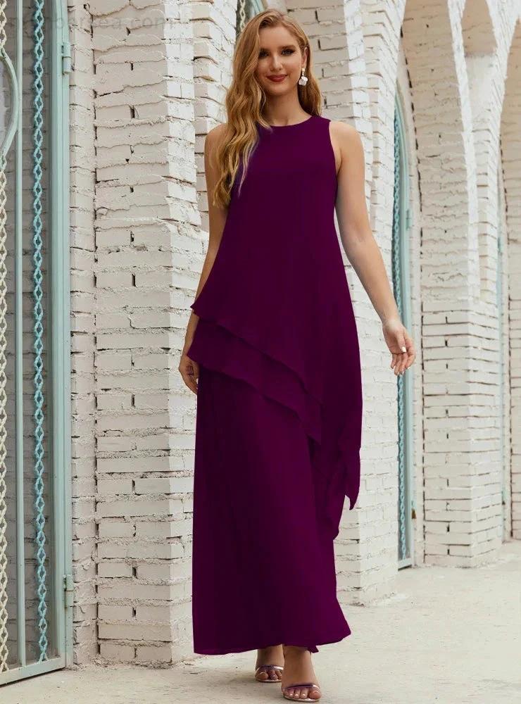 Chiffon Long Plus Size Mother of Bride Dresses Formal Bridesmaid Prom Gown SY28019 - Image 124